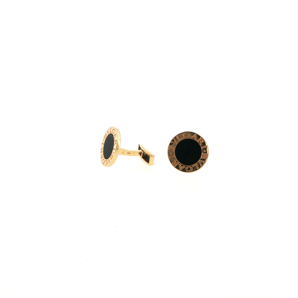 Bvlgari 18ct Yellow Gold & Black Onyx Cufflinks – 12.7g