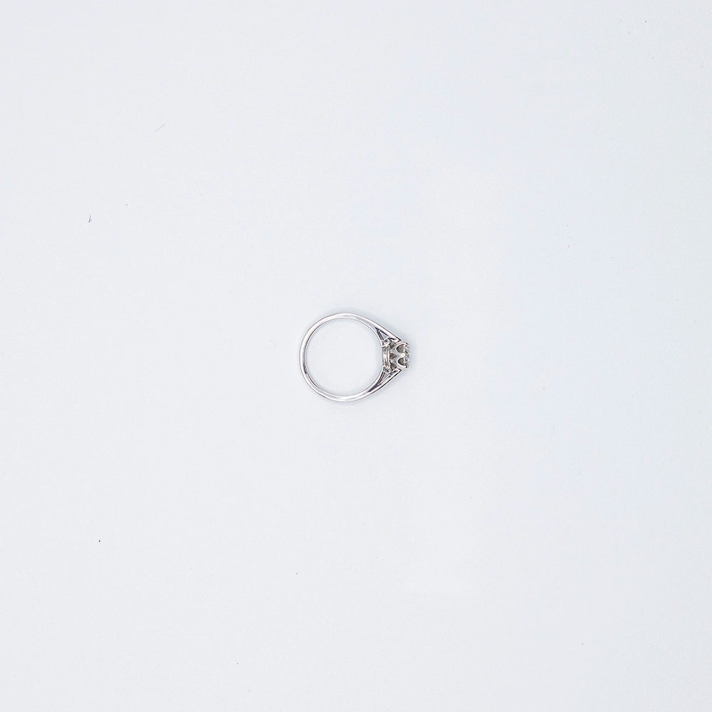 18k White Gold Round Diamond 6 Claw, Solitaire Ring | Size N