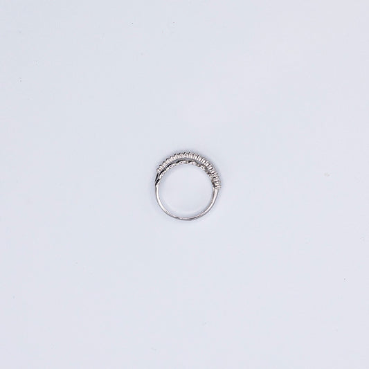 18k White Gold Baguette Diamond Pave Ring | Size N