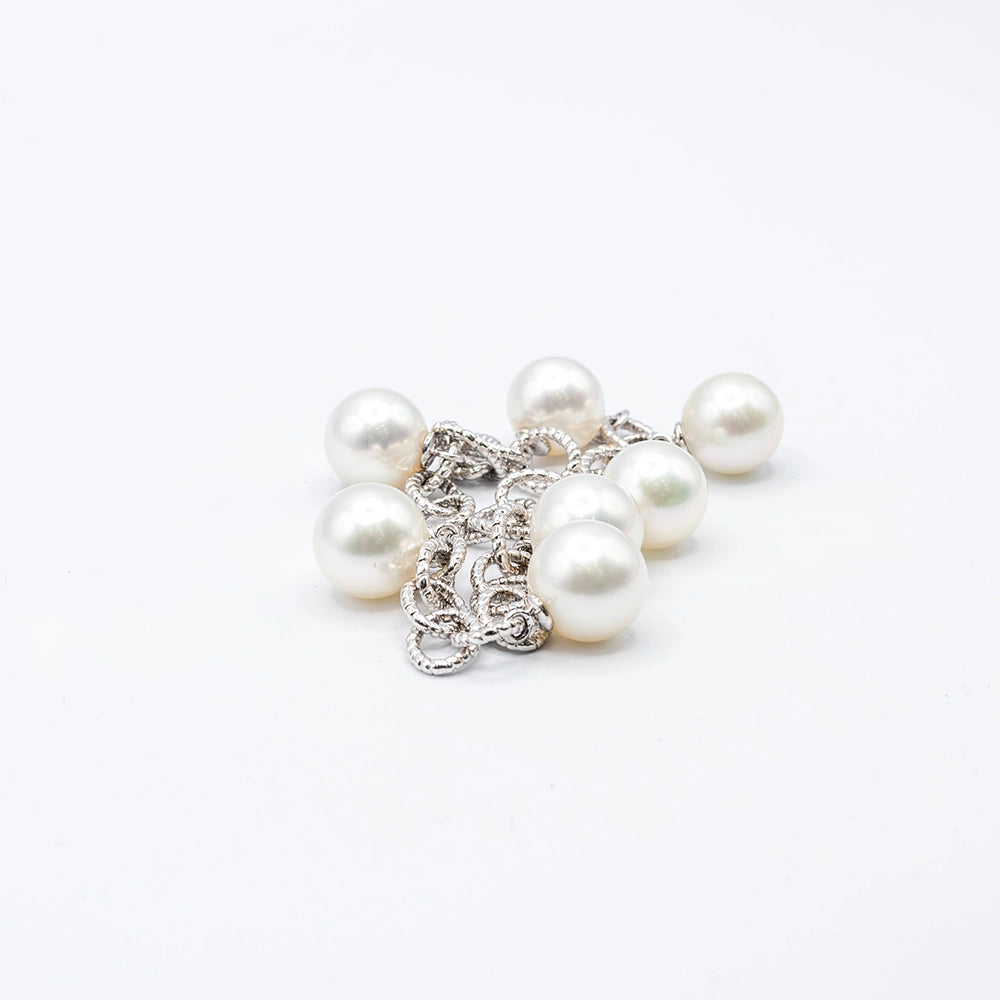 18k White Gold Bracelet with Freshwater Pearl | 8"