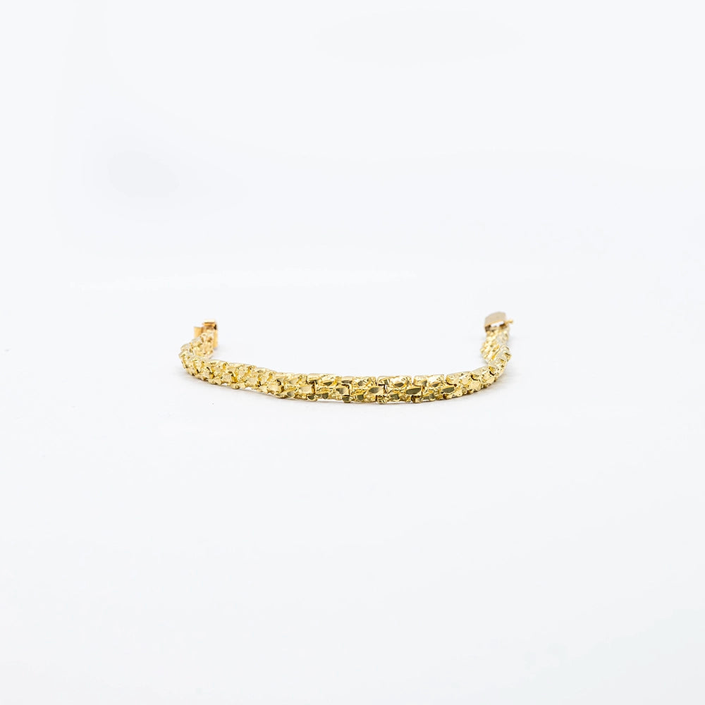 14k Yellow Gold Nugget Bracelet | 7"