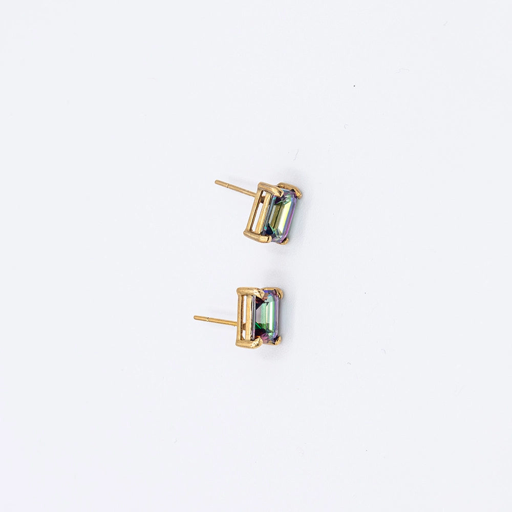 9k Yellow Gold Lab-Grown Amethyst Stud Earrings | approx. 0.3ct