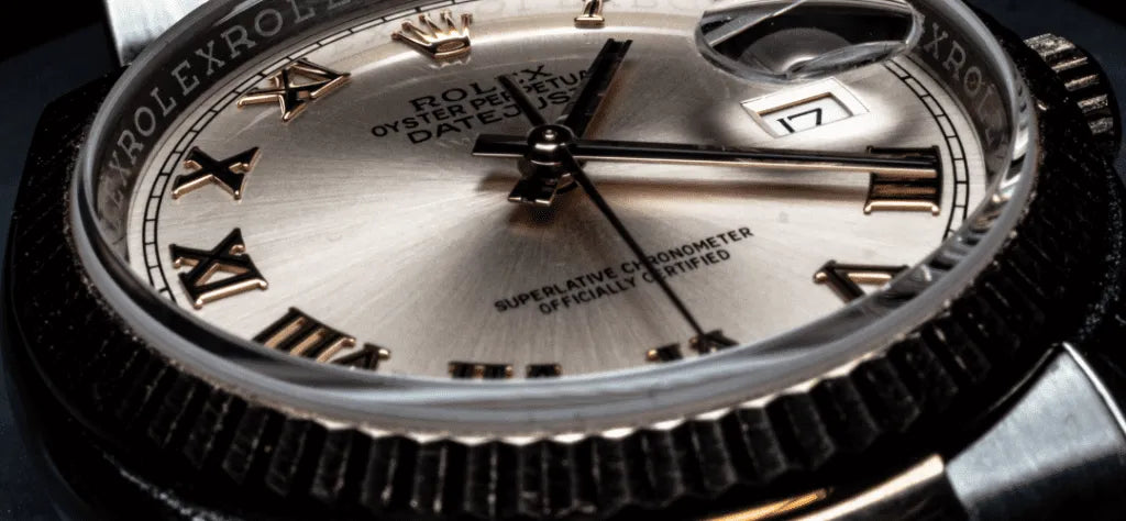 close up of watch dial