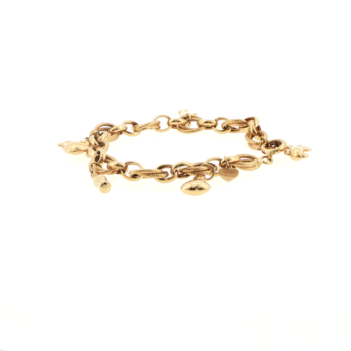 18ct Yellow Gold Multi-Link Charm Bracelet – 15.5g