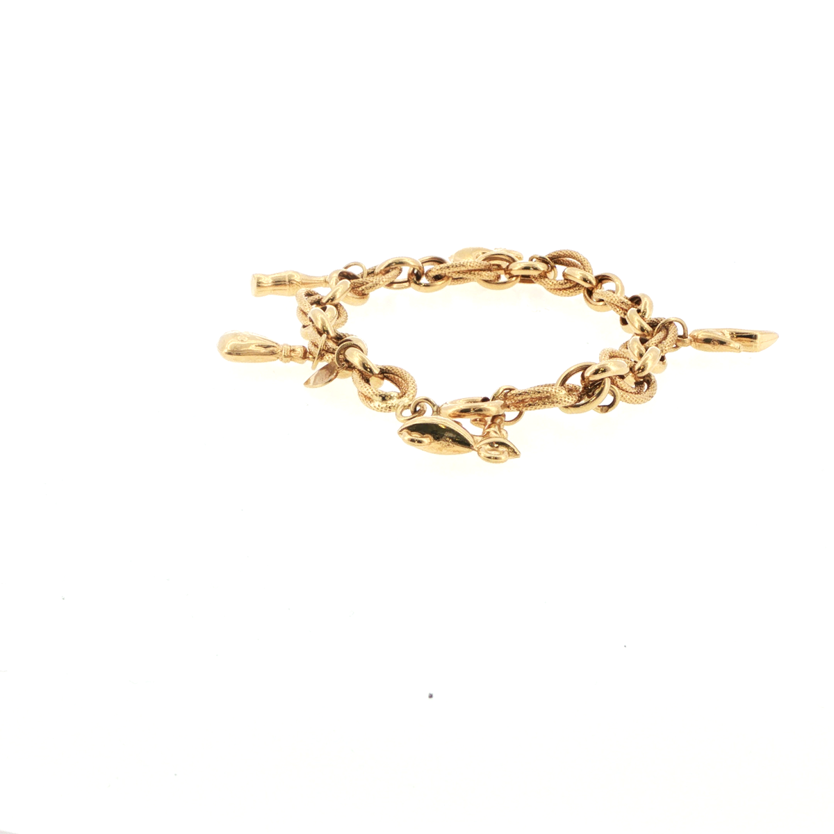 18ct Yellow Gold Multi-Link Charm Bracelet – 15.5g