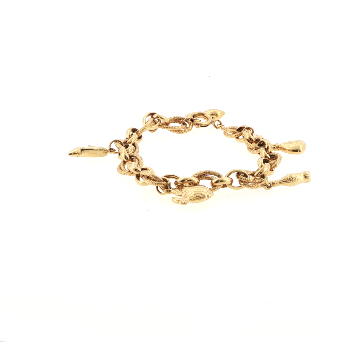 18ct Yellow Gold Multi-Link Charm Bracelet – 15.5g