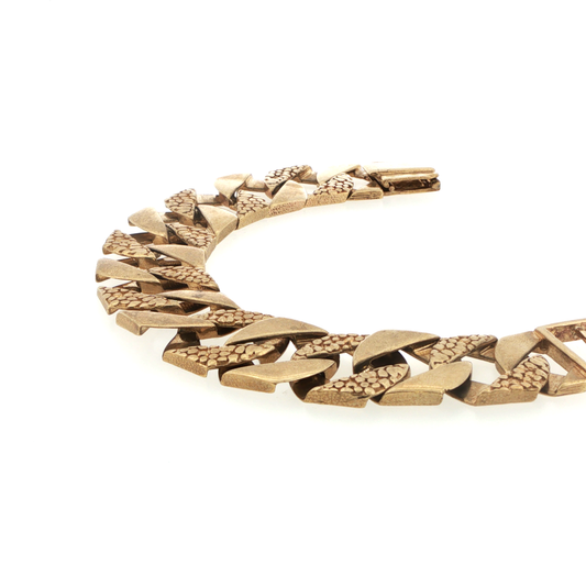 9ct Yellow Gold Diamond Cut Chaps Bracelet