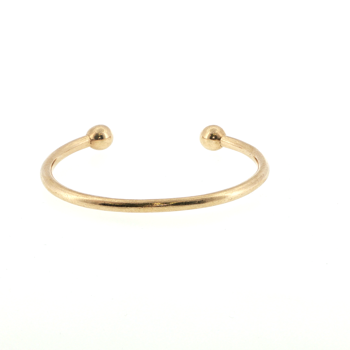 9ct Yellow Gold Open Torque Bangle with Ball Ends