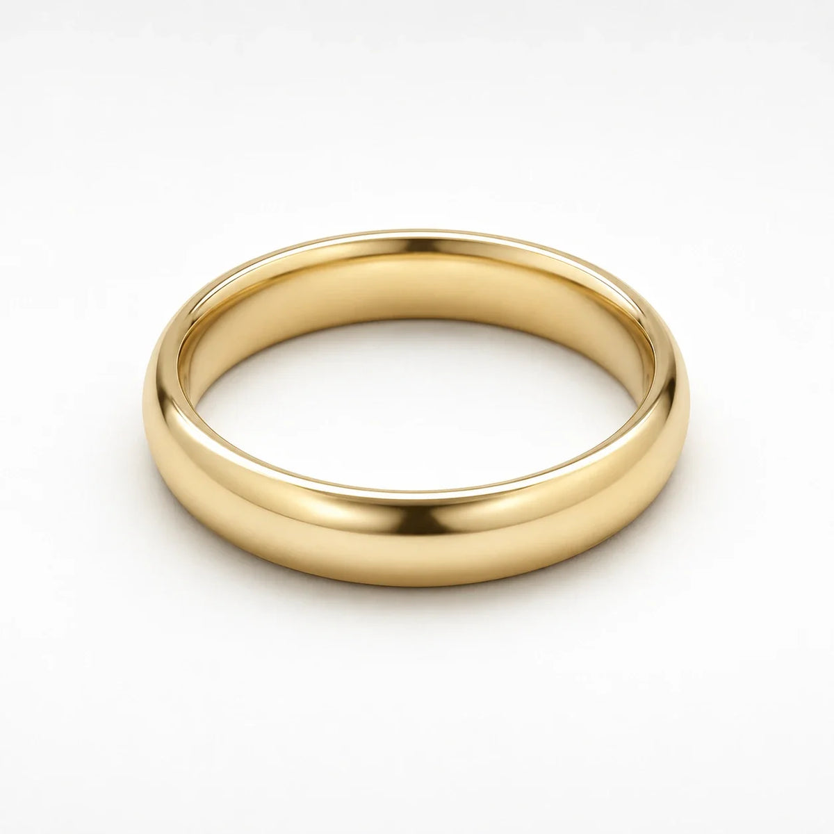 9ct Yellow Gold Court Wedding Band - 3mm - angled view