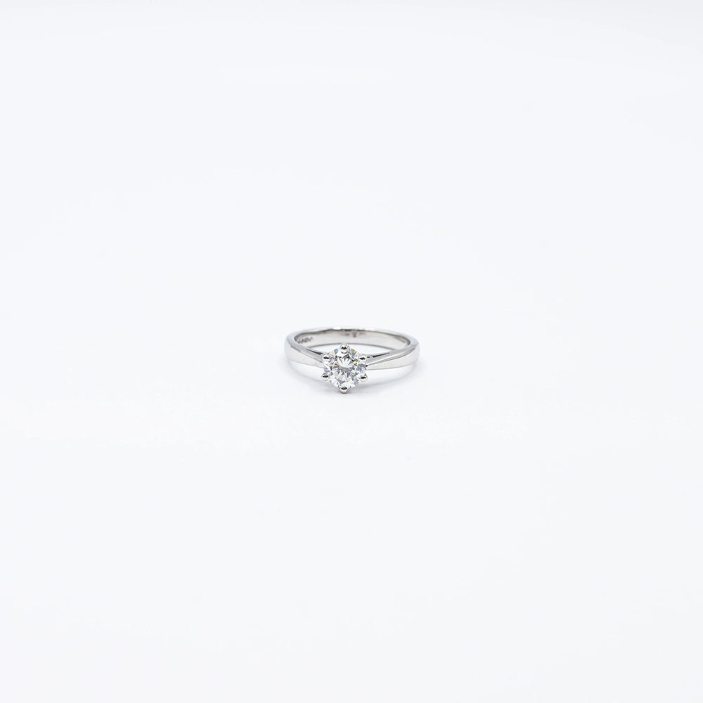 950 Platinum Round Diamond 6 Claw, Solitaire Ring | Size J