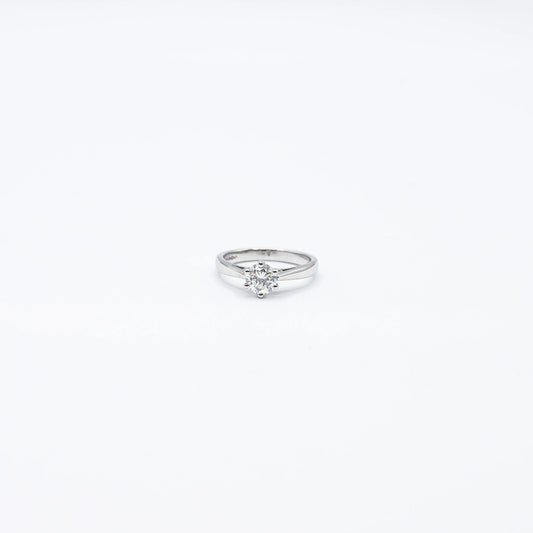 950 Platinum Round Diamond 6 Claw, Solitaire Ring | Size J