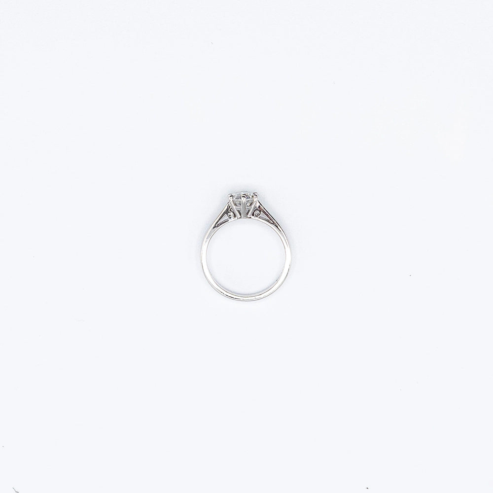 950 Platinum Round Diamond 6 Claw, Solitaire Ring | Size J