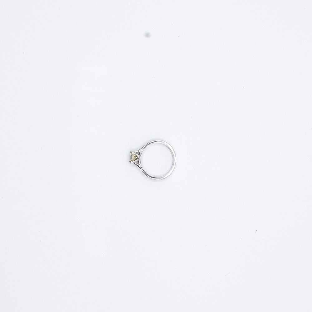18k White Gold Round Diamond 4 Claw, Solitaire Ring | Size L