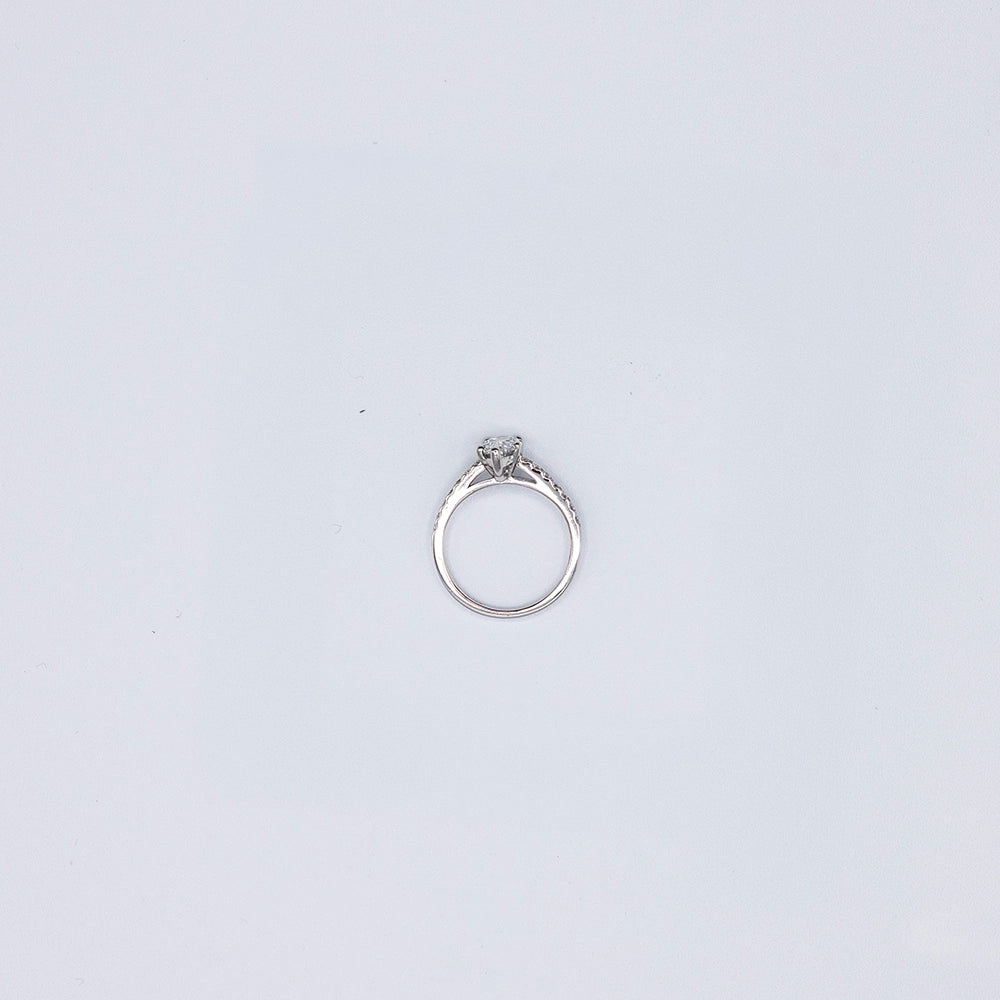 950 Platinum Pear Diamond 5 Claw, Solitaire Ring | Size L