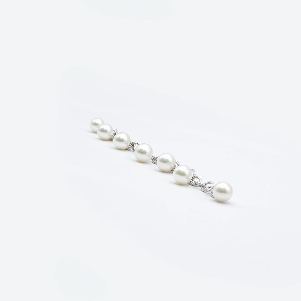 18k White Gold Bracelet with Freshwater Pearl | 8"