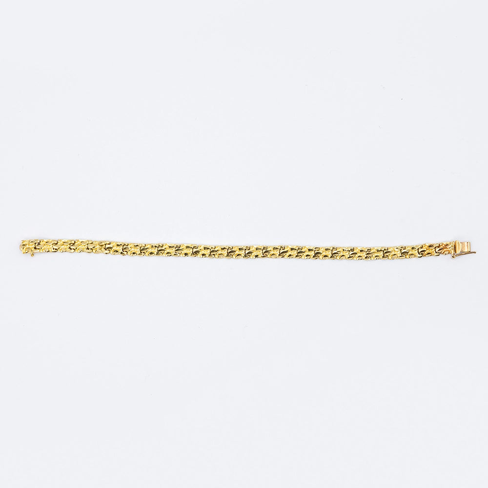 14k Yellow Gold Nugget Bracelet | 7"