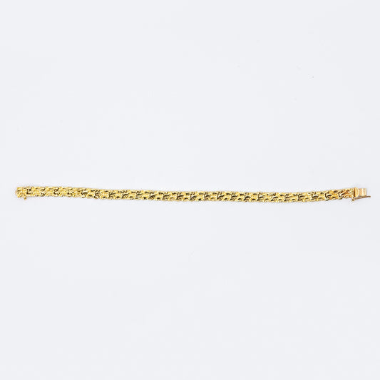 14k Yellow Gold Nugget Bracelet | 7"