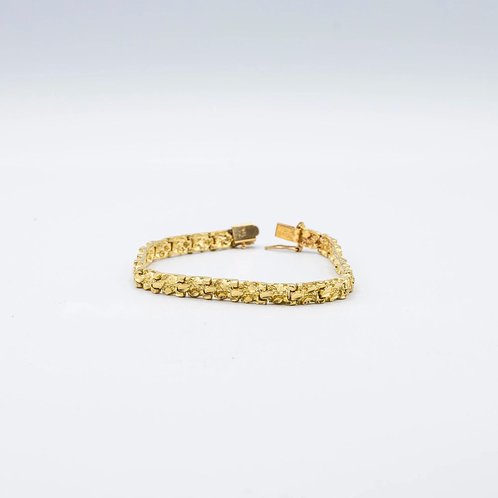 14k Yellow Gold Nugget Bracelet | 7"