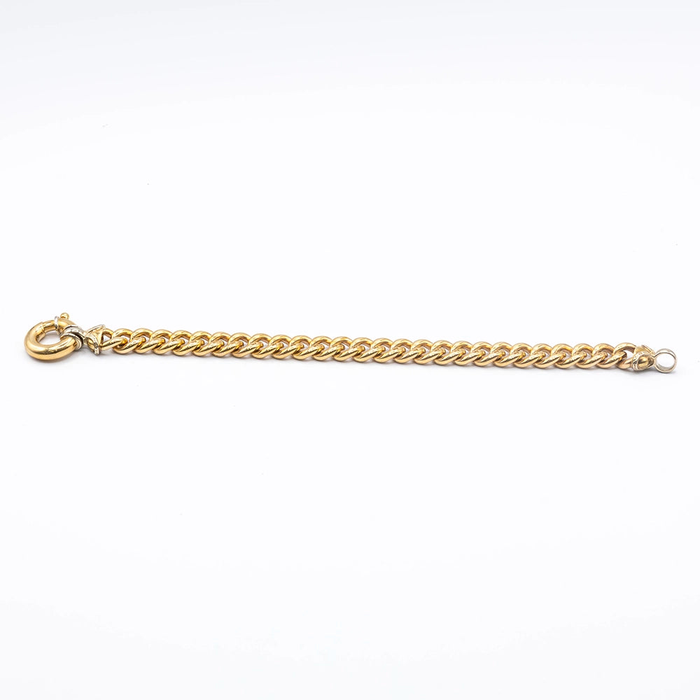 9k Yellow Gold Curb Chain Bracelet | 8"