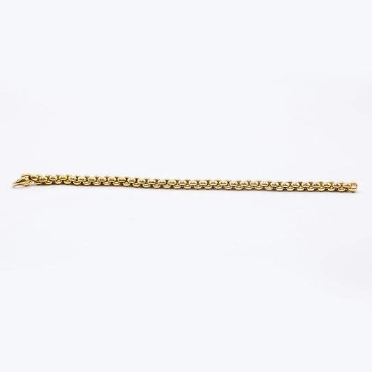 18k Yellow Gold Rollerball Chain Bracelet | 7.5"
