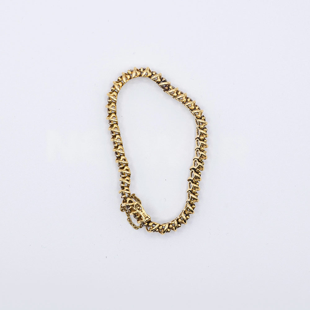14k Yellow Gold Bracelet with Brown Diamond