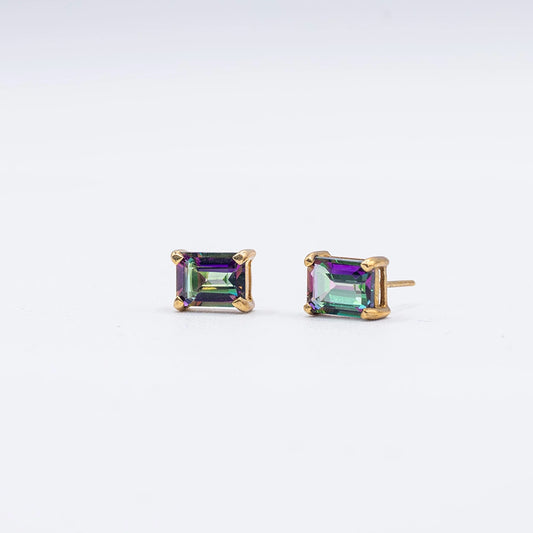 9k Yellow Gold Lab-Grown Amethyst Stud Earrings | approx. 0.3ct