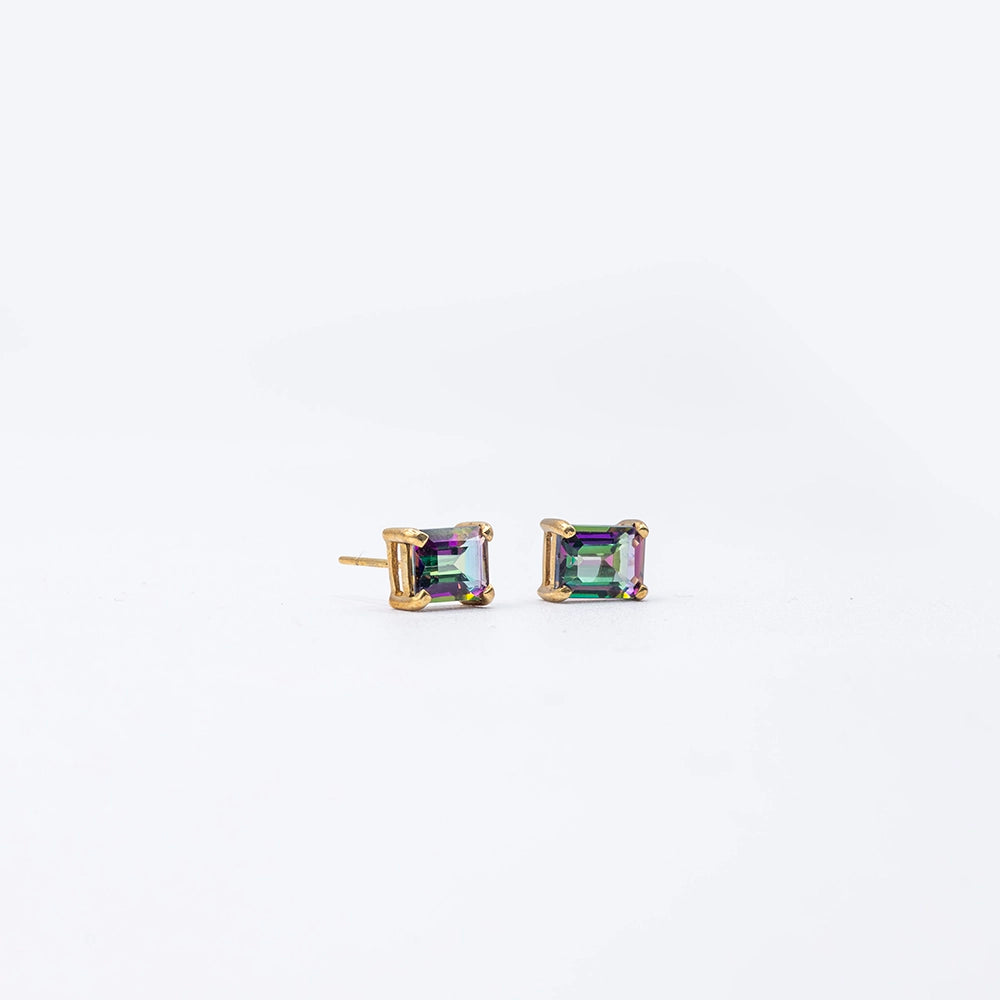 9k Yellow Gold Lab-Grown Amethyst Stud Earrings | approx. 0.3ct
