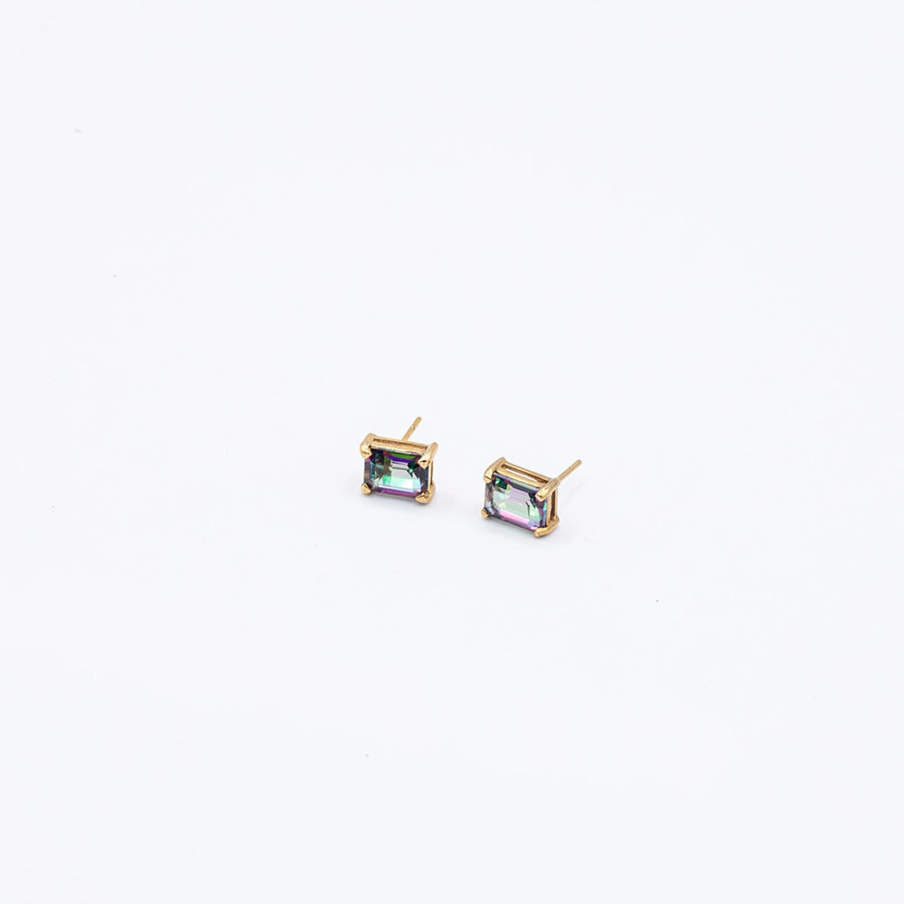 9k Yellow Gold Lab-Grown Amethyst Stud Earrings | approx. 0.3ct