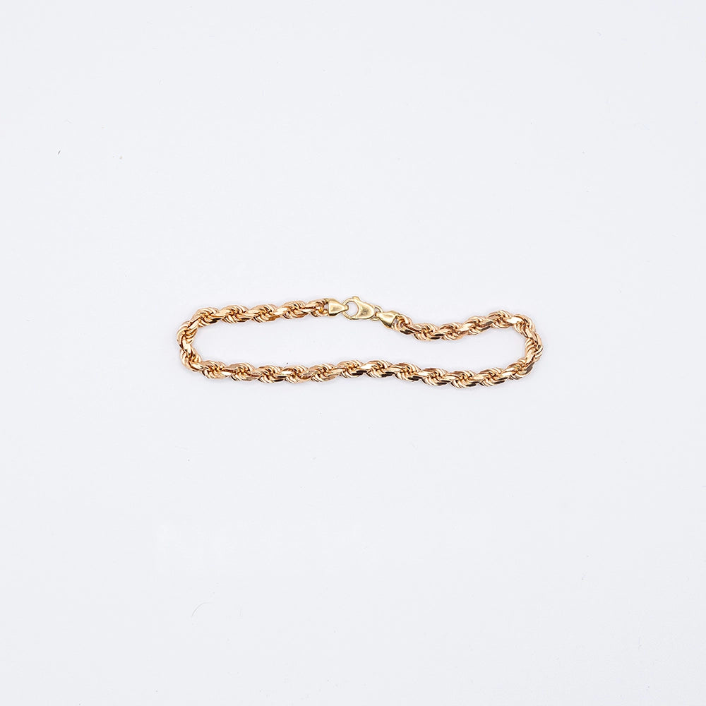 9k Rose Gold Rope Chain Bracelet | 8.5"