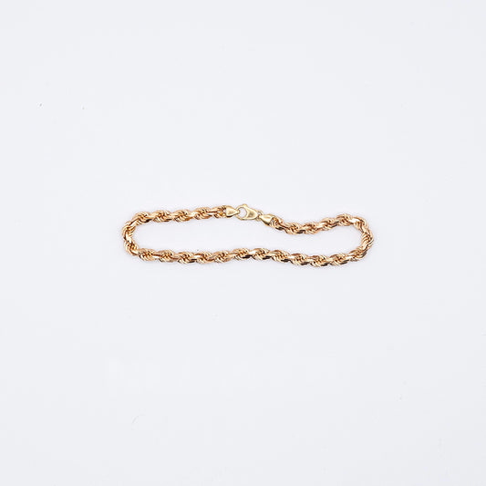 9k Rose Gold Rope Chain Bracelet | 8.5"