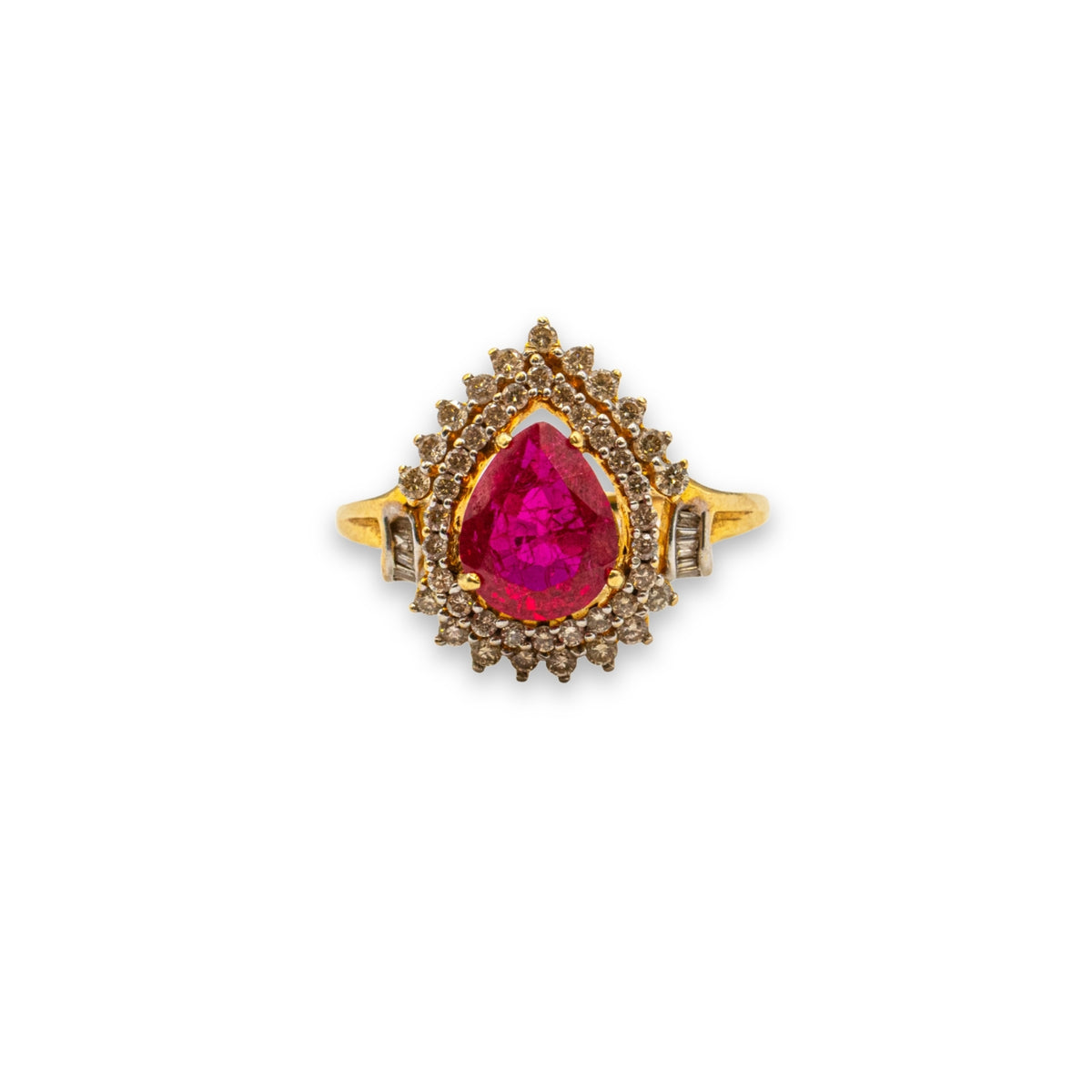 Yellow Gold Ruby and Diamond Pre-Owned Ring