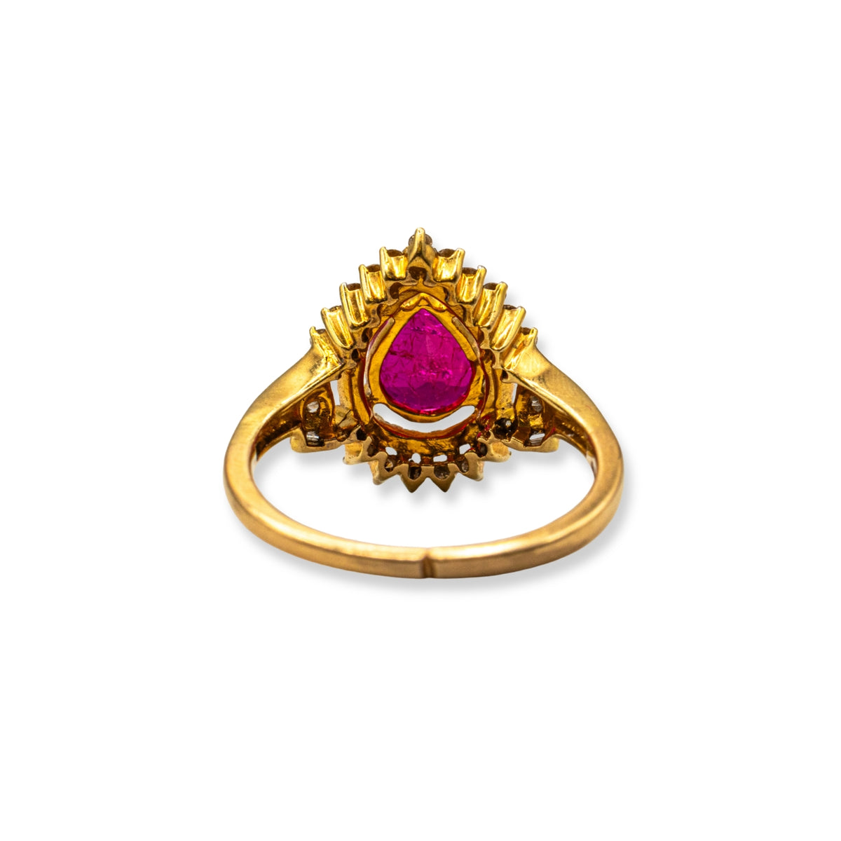 Yellow Gold Ruby and Diamond Pre-Owned Ring
