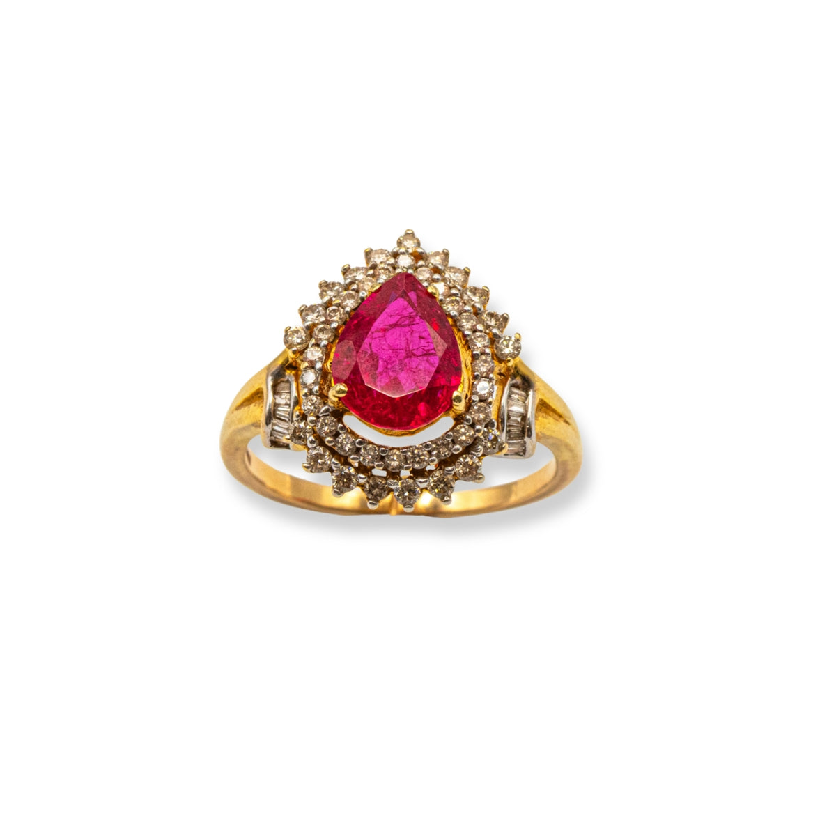 Yellow Gold Ruby and Diamond Pre-Owned Ring