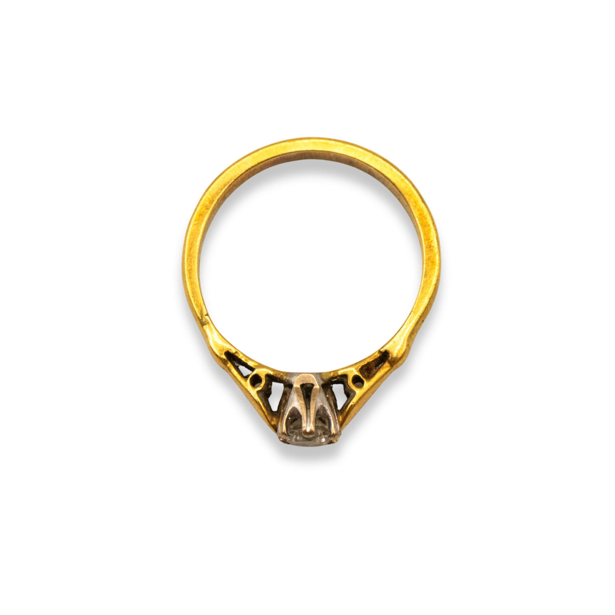 Yellow Gold Round Diamond Solitaire Pre-Owned Ring