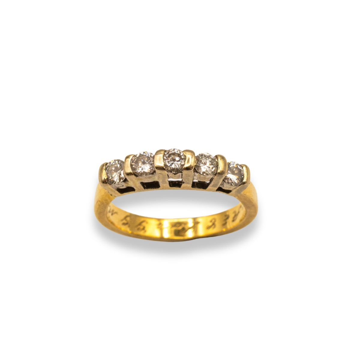 5 Stone Diamond Yellow Gold Pre-Owned Ring