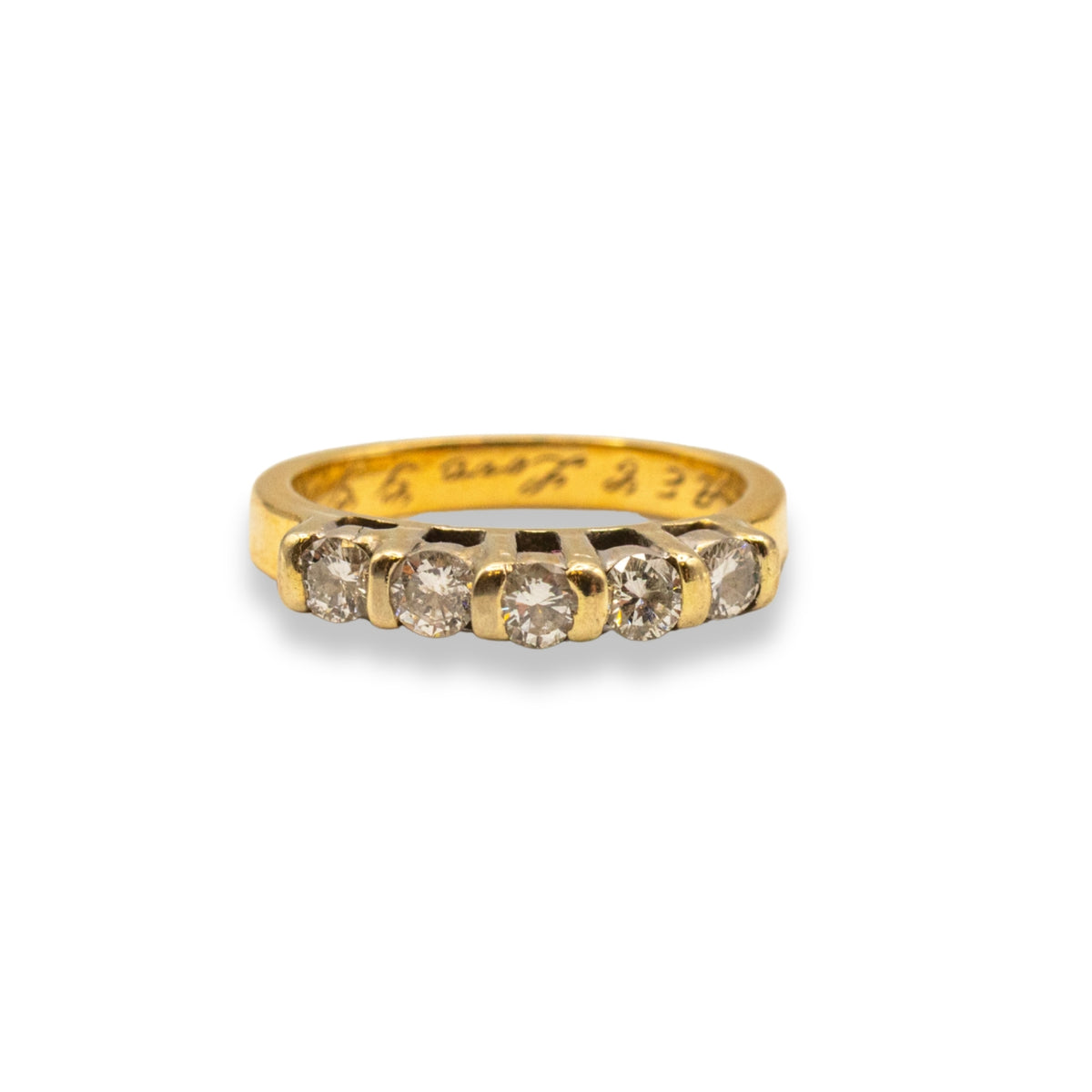 5 Stone Diamond Yellow Gold Pre-Owned Ring