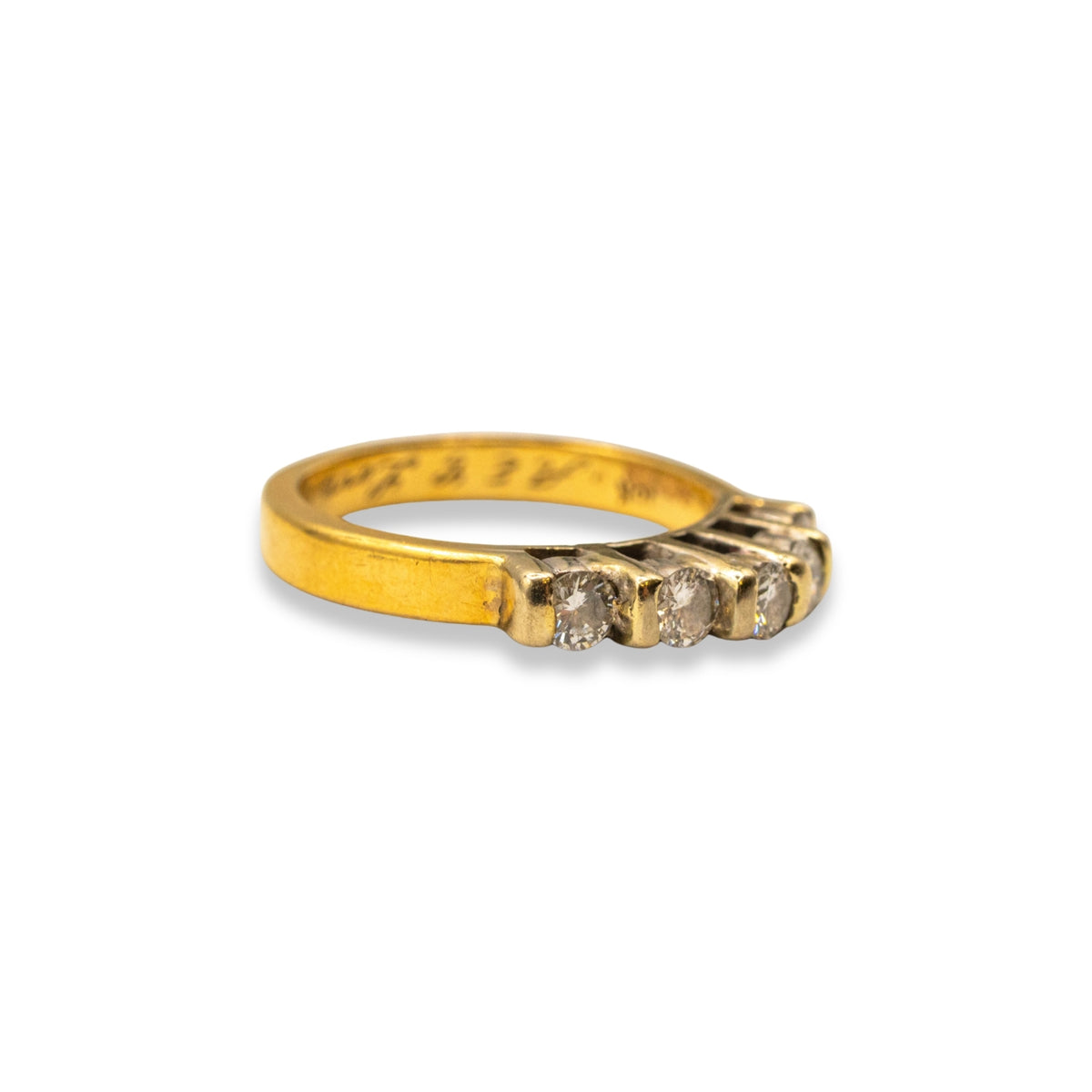 5 Stone Diamond Yellow Gold Pre-Owned Ring