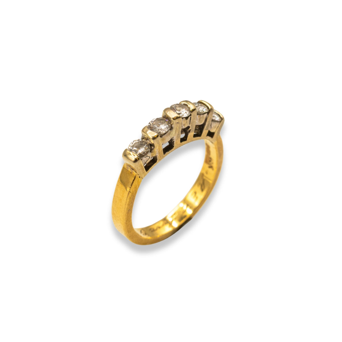 5 Stone Diamond Yellow Gold Pre-Owned Ring