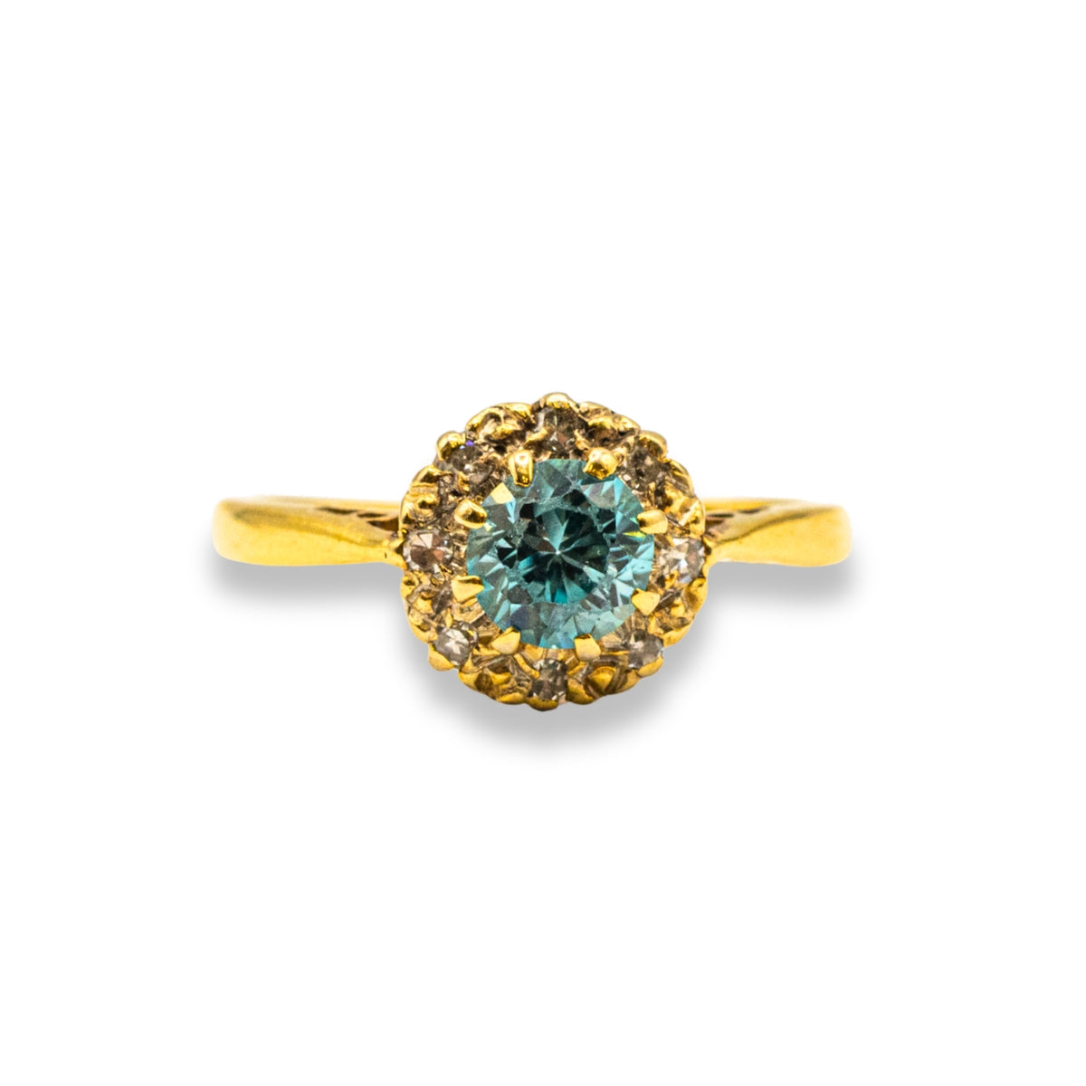 Aquamarine & Diamond Yellow Gold Pre-Owned Ring