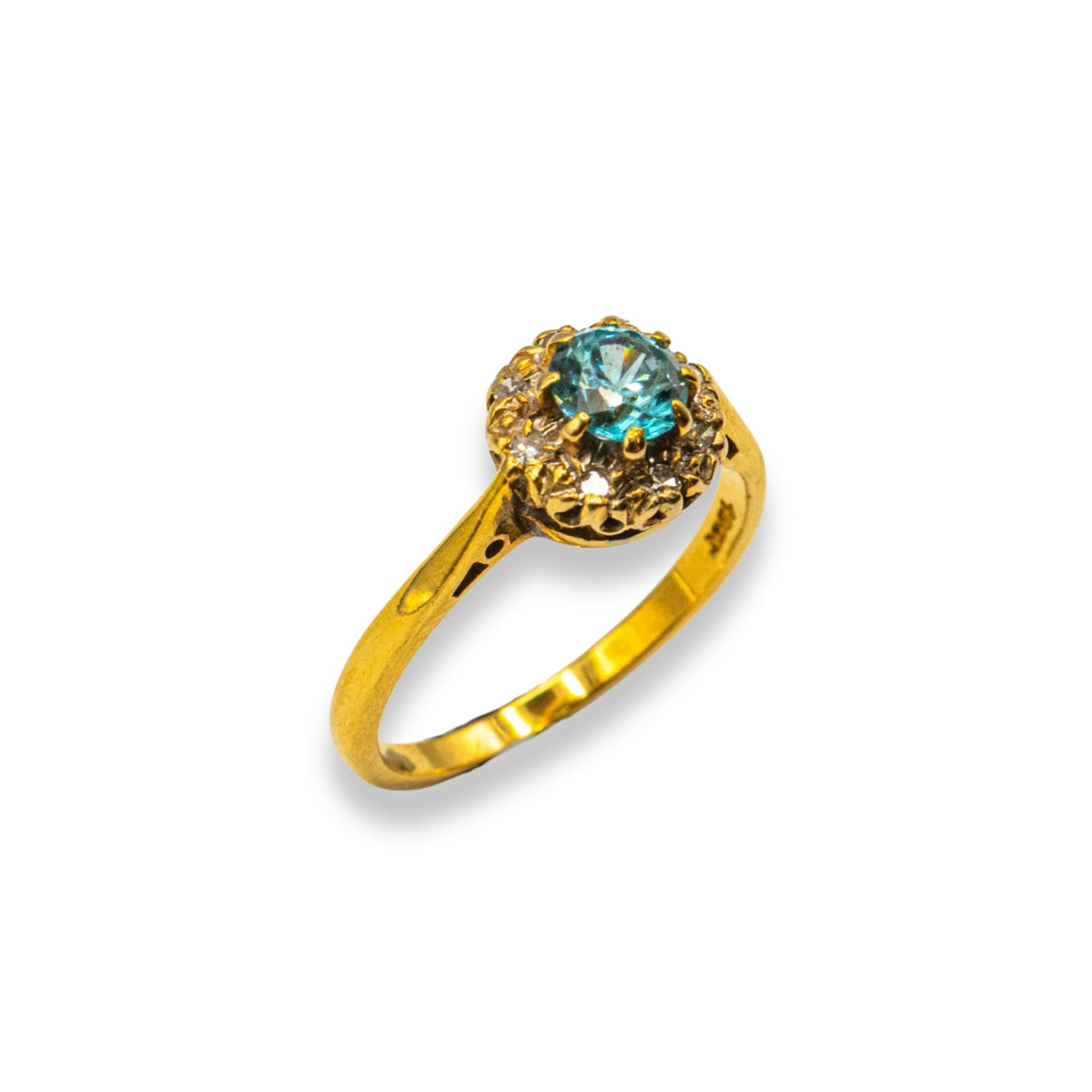Aquamarine & Diamond Yellow Gold Pre-Owned Ring