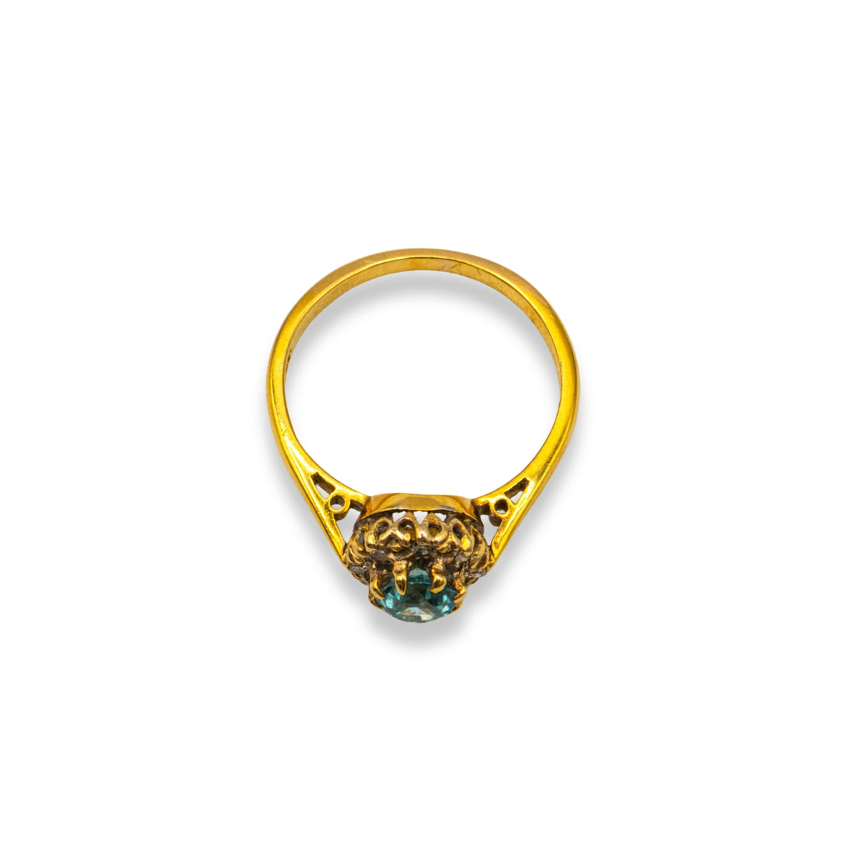 Aquamarine & Diamond Yellow Gold Pre-Owned Ring