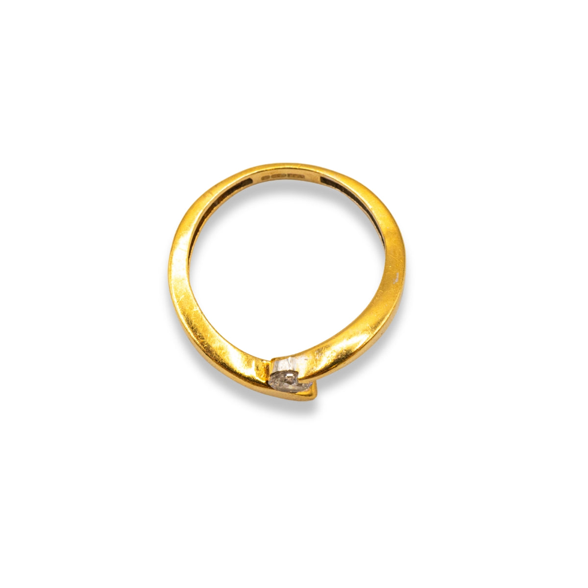 Diamond Curved Band Yellow Gold Pre-Owned Ring