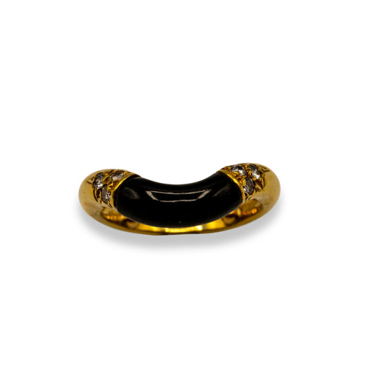 Diamond Yellow Gold Curved Band Pre-Owned Ring
