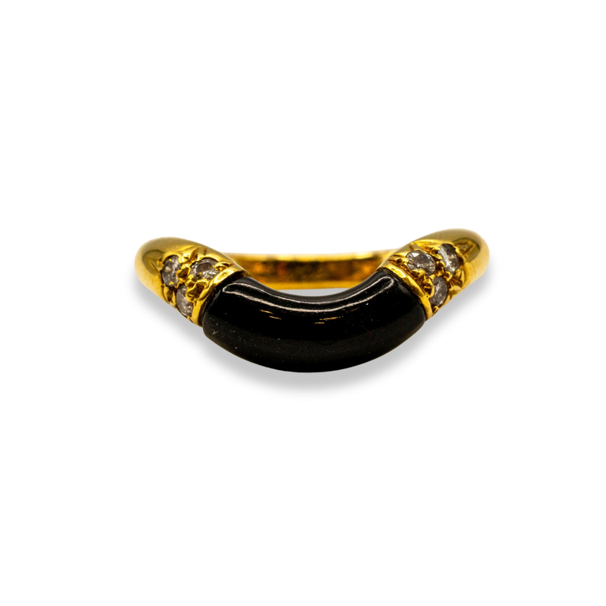 Diamond Yellow Gold Curved Band Pre-Owned Ring