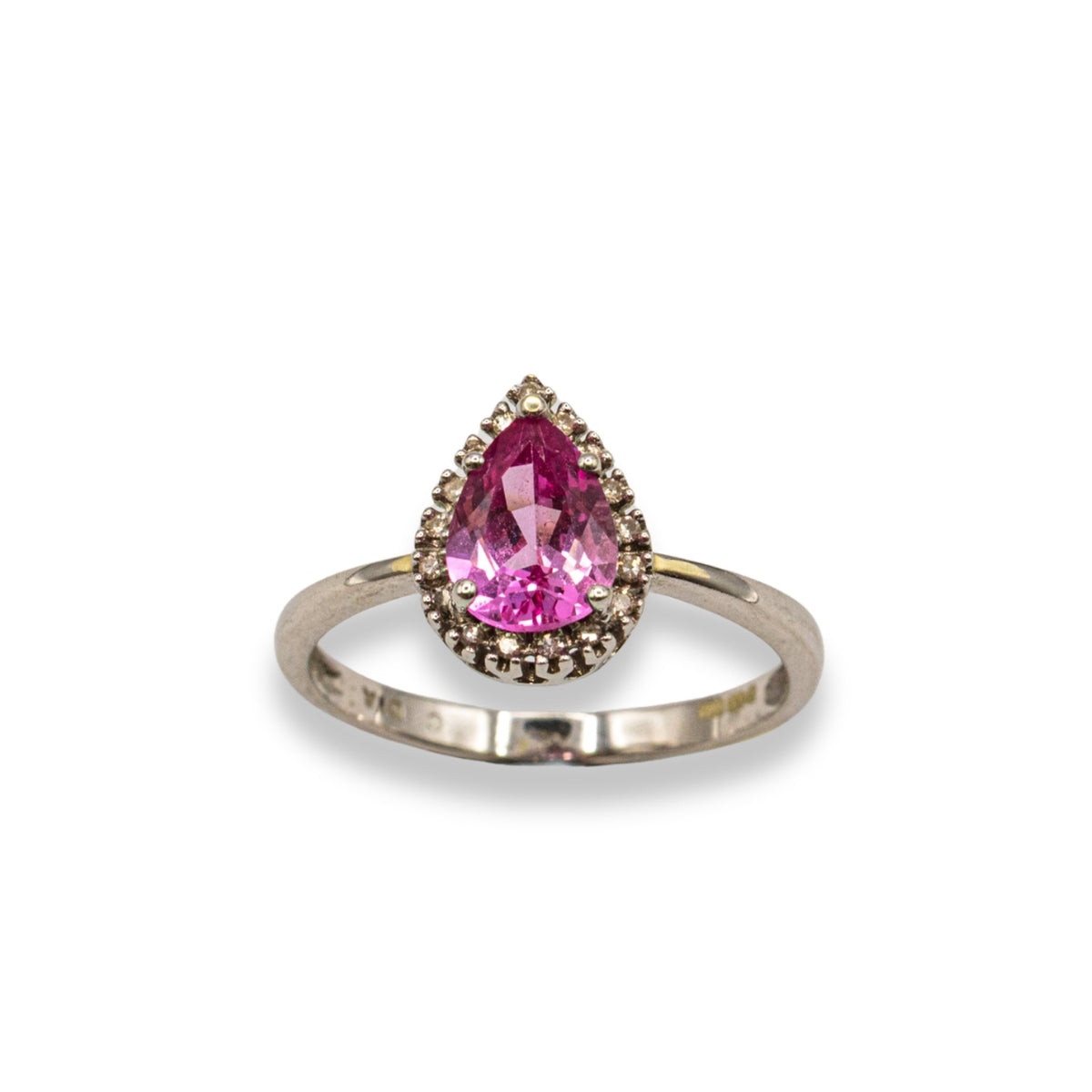 Pear Diamond Halo Pre-Owned Ring
