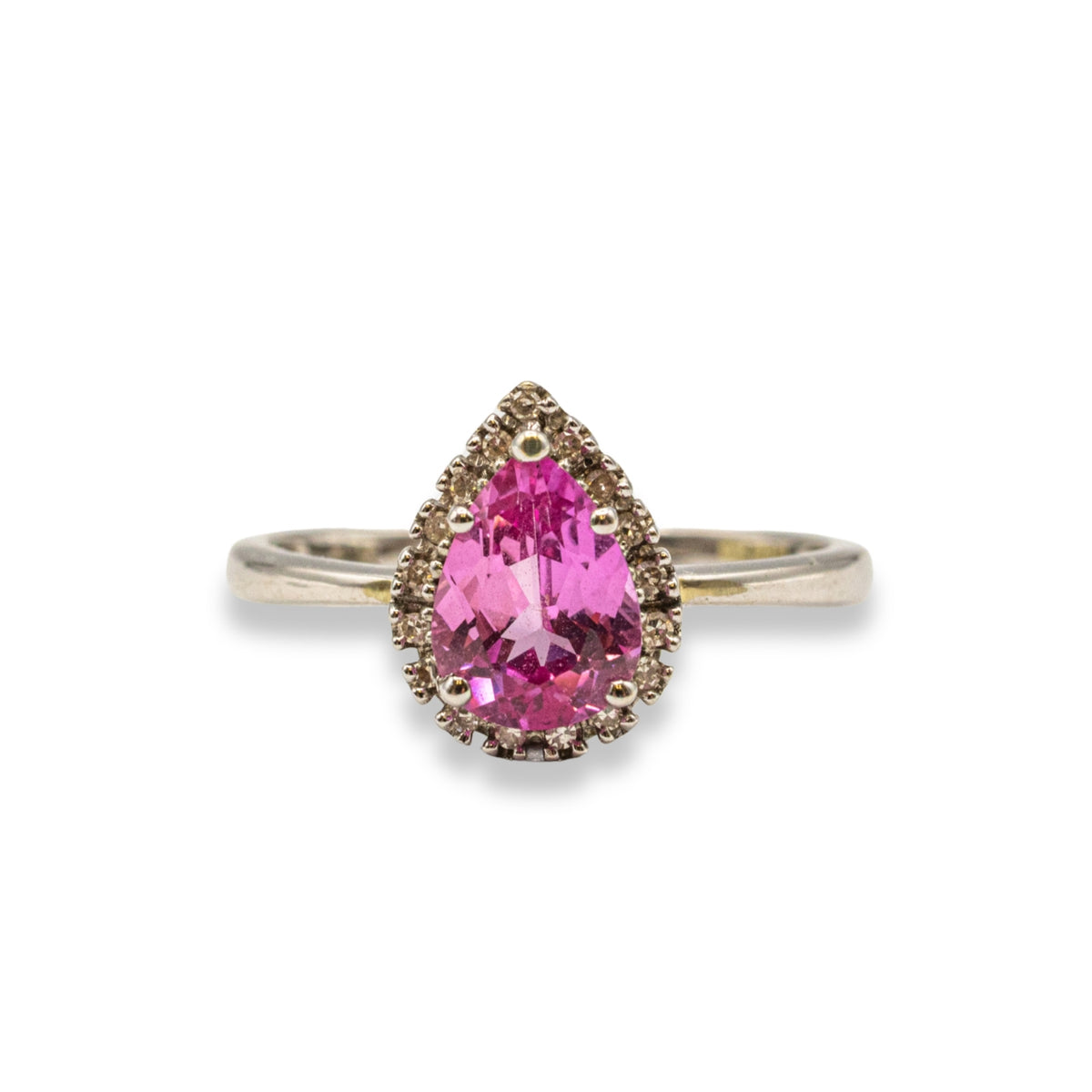 Pear Diamond Halo Pre-Owned Ring