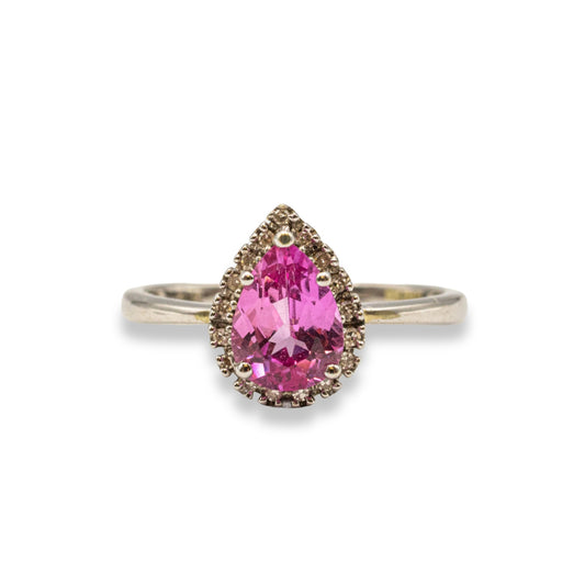 Pear Diamond Halo Pre-Owned Ring