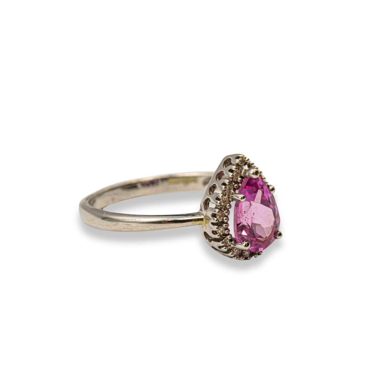 Pear Diamond Halo Pre-Owned Ring