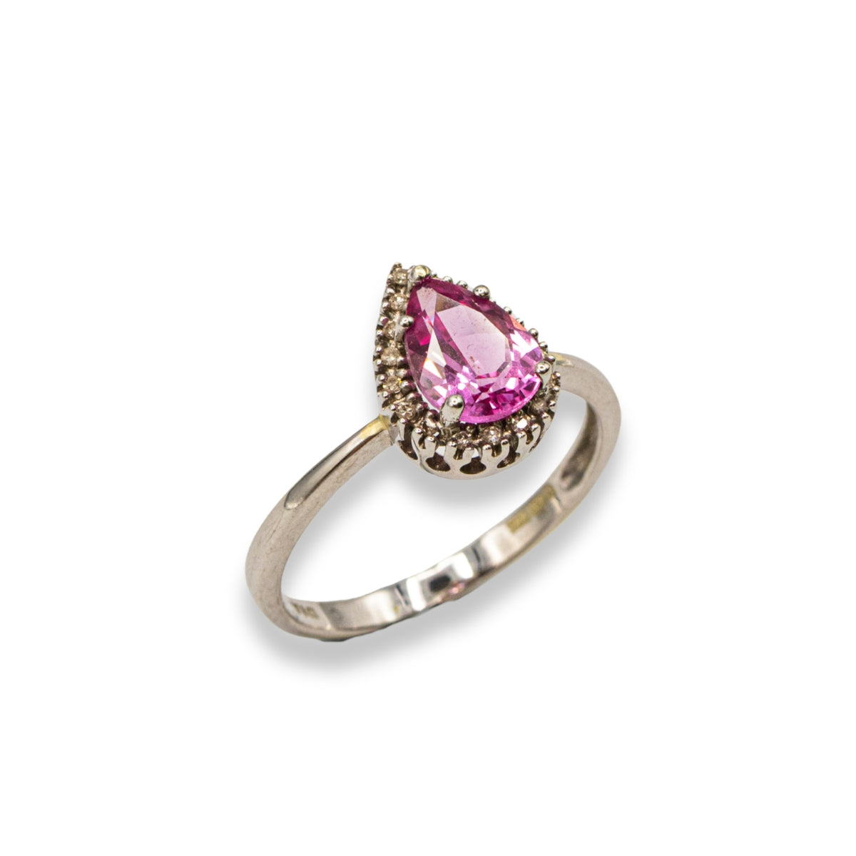 Pear Diamond Halo Pre-Owned Ring