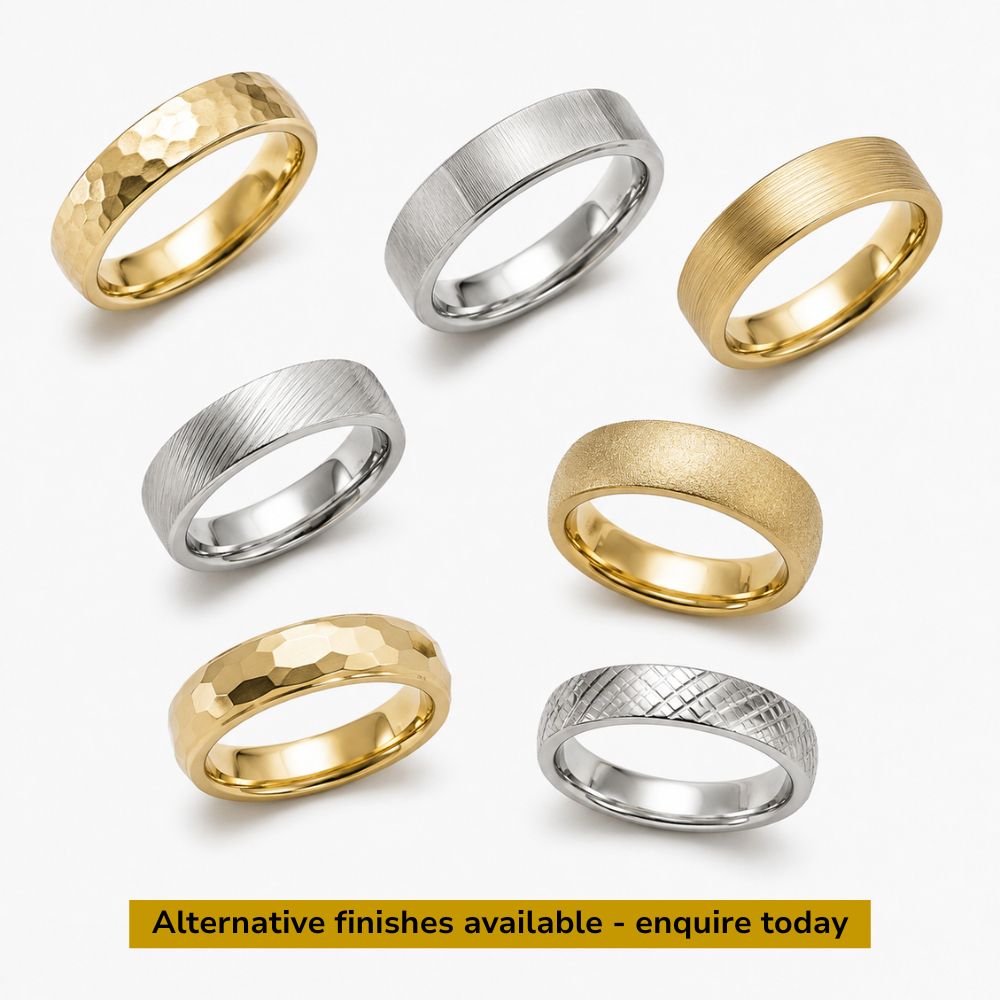 9ct Yellow Gold Court Wedding Band - 3mm - finish options